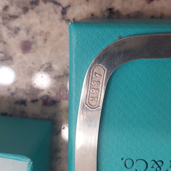 Tiffany & Co. Sterling Silver 1837 Flat bracelet bangle. - Picture 6 of 6